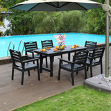 HDPE Outdoor Patio Dining Set with 6 Chairs