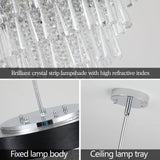 18-inch Modern Crystal Chandelier with Black Velvet Shade