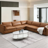 Brighton Top Grain Leather Modular Sectional - Light Brown