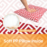 2 Pack Outdoor Throw Pillows - Waterproof & Fade-Resistant (18x18 Inch, Red)