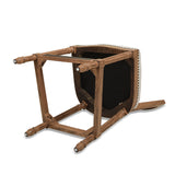 Armless Bar Stool with Nailhead Trim and Rattan High Back