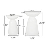 Serenita Outdoor Side Tables With Flared Design (Set of 2)