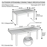 7 Pieces Acacia Wood Outdoor Dining Set