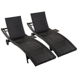 Patio Wicker Chaise Lounge Chairs Set of 2