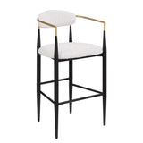 Upholstered Bar Stools With Backs for Kitchen Island (Set of 2) - Beige