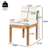 Acacia Wood Outdoor Dining Chair (Set of 2), Teak Finish Wood +