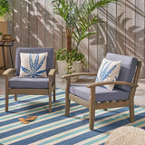 Peyton Club Chair Outdoor Seating Acacia Wood Dark Gray