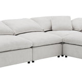 Naveen Modular Sectional With Ottoman - Modular Sofa Set with Ottoman - Beige or Dark Gray