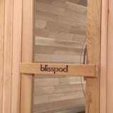 Blisspod, Prague, Canadian Red Cedar Outdoor Steam Barell Sauna, 2-4 / 4-6 persons with Full Glass Back & 2 front Porch seats