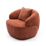 360° Swivel Mid Century Modern Curved 1-Seat Sofa - Orange