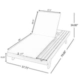 Lounge Chaise Set, Acacia Wood with Water-Resistant Cushions