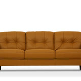 Radwan Camel Leather Sofa (Assembled)