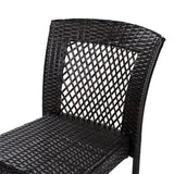 7 Piece Outdoor Dining Set with Table and 6 Chairs - Brown Multi