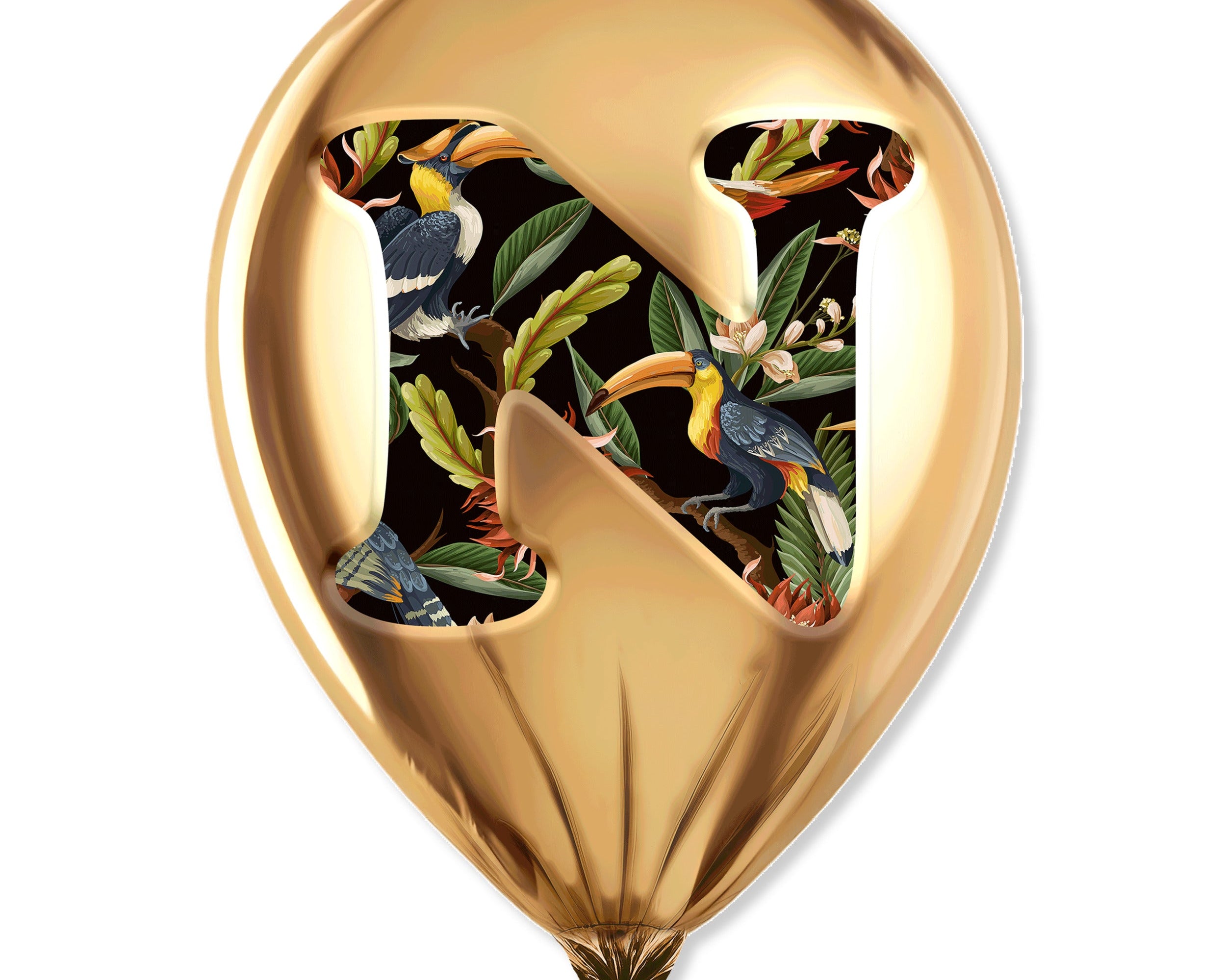 Gold Monogram Balloon