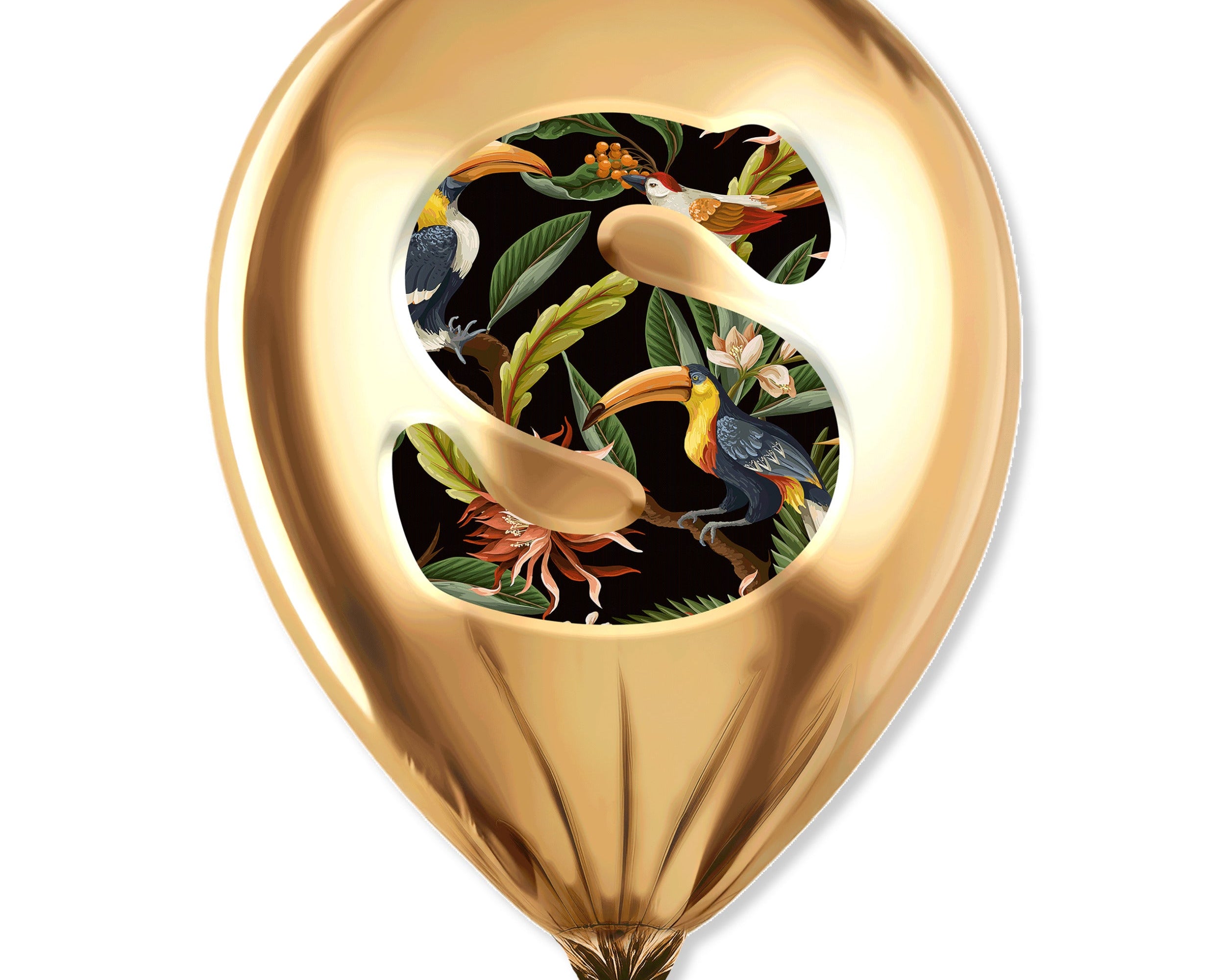 Gold Monogram Balloon