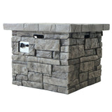 Outdoor Square Propane Fire Pit 40,000 BTU - Gray