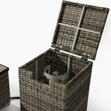 32' Propane Gas Fire Pit Table with Wicker Base and Propane Tank Cover