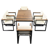 7 Pieces Outdoor Dining Set Patio Dining Table And Chair Set With And Removable Cushions For Patio