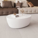 Light Sintered Stone Top Goose Egg Shape Table with Ready-to-Use Design