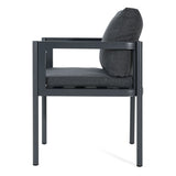 7 Piece Outdoor Dining Set With Table And 6 Chairs - Black / Gray / Teak
