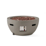 27' Bowl Shaped MGO 40,000 BTU Propane Fire Pit, Light Grey (Tank Cover not Included)