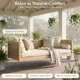 TOPMAX Outdoor Classic Solid Wood Twin Size Swing Bed