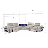 Nova Modern Style Sectional with Console, Wedge, and Bluetooth