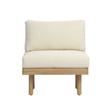Acacia Wood Outdoor Sectional Sofa Set with Rope Back – 7-Piece