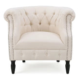 Celestialis Upholstered Club Chair with Tub Design and Rolled Recessed Armrests
