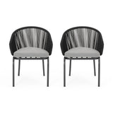Outdoor Wicker Chair With Powder-Coated Iron Legs