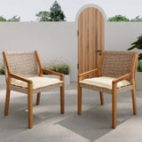 Outdoor Dining Chair - Acacia Wood & Wicker