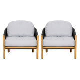 Grotta Outdoor Wood Club Chair Set of 2