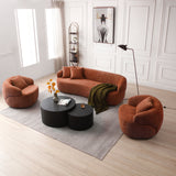 360° Swivel Mid Century Modern Curved 1-Seat Sofa - Orange