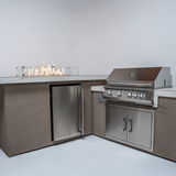 KoKoMo Outdoor Kitchen Island with Fire Feature – 7'6" x 9'