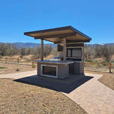 KoKoMo Baja Outdoor Kitchen with 12x12 Patio Cover – Complete Modular BBQ Island with Grill, Fridge & Bar Seating