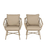 Bruce Outdoor Club Chair Set with Water Resistant Cushions