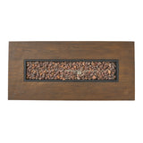 Transitional Rectangular Outdoor Propane Fire Pit With 50,000 BTU