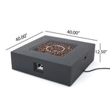 Modern 50,000 Btu Square Fire Table With Propane Tank
