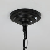 18' Modern 8-Light Black & Chrome Geometric Pendant Chandelier