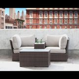 Comfortable Modern Patio Rattan Sectional Set With Cushions
