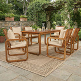 7 Piece Outdoor Patio Dining Set With Removable Cushions