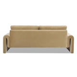 Mason 85' Arched Arm Sofa, Camel Brown Beige Performance Velvet