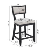 Upholstered Counter Height Bar Stools With Comfy Back (Set of 2)