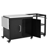 K&K 76.6' Outdoor Grill Cart with Storage Cabinet