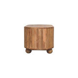 Solid Wood Soba Ball Coffee Table, Open Storage