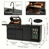 84-Inch Deluxe Stainless Steel Gas Outdoor Kitchen Barbecue Island Grill