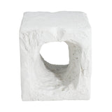 Lyra Outdoor Patio Karst Cave Inspired MGO Side Table White