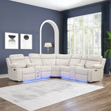 Power Reclining Sectional Sofa with Bluetooth Speakers – Black, Dark Gray, Beige