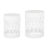 Outdoor Metal Side Table Set of 2