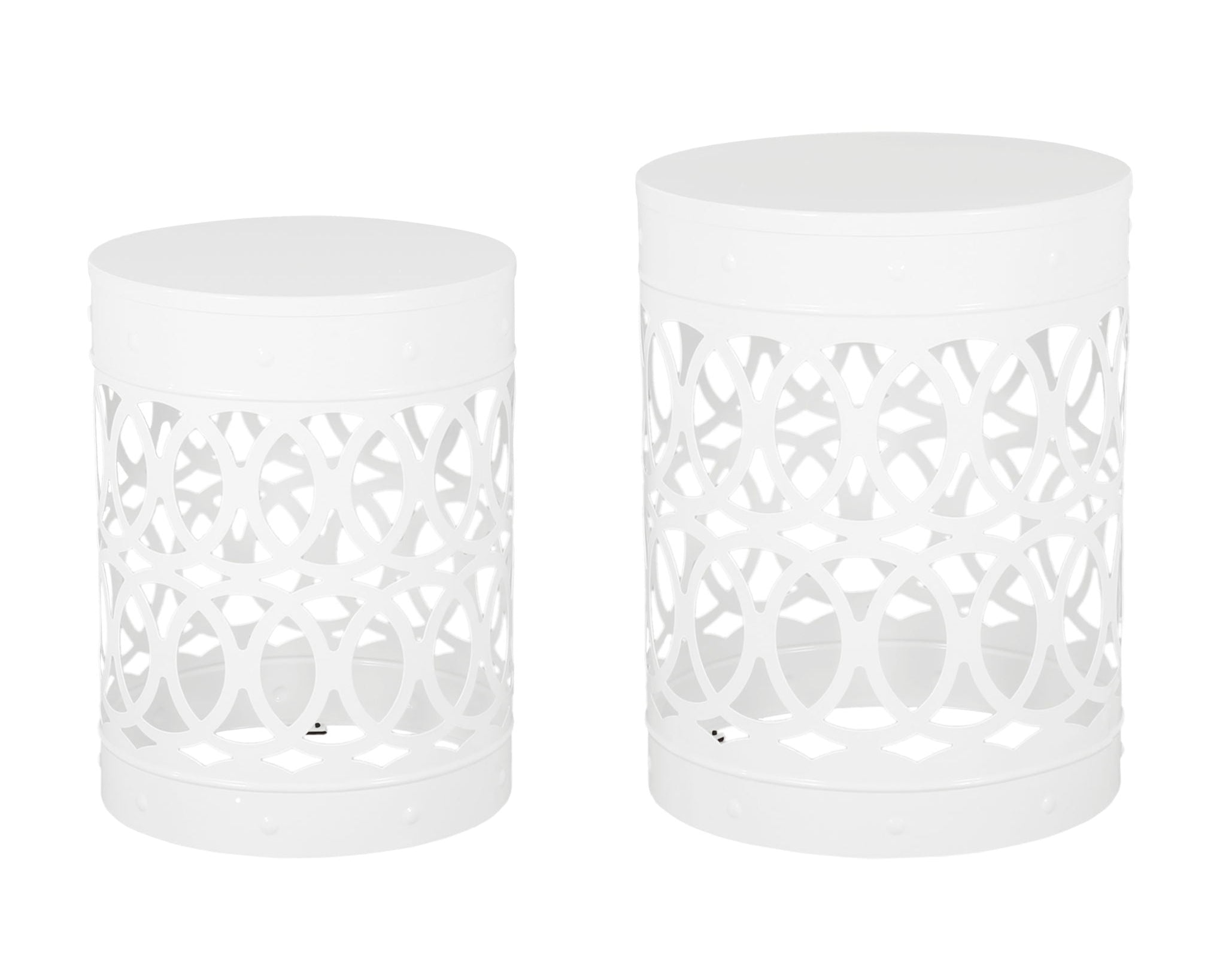 Outdoor Metal Side Table Set of 2